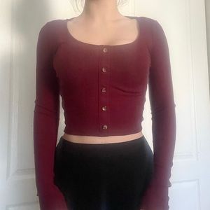 Burgundy Long Sleeves Top from H&M